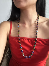 Load image into Gallery viewer, Vintage Handmade Venetian Glass Mosaic Beaded Necklace (black)