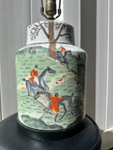 Load image into Gallery viewer, Vintage Chinese Porcelain Ginger Jar Hunting Scene Table Lamp with Shade
