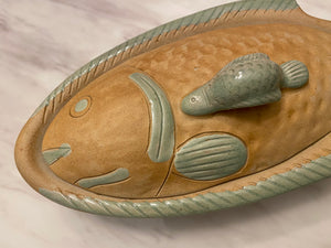 Handmade Stoneware Fish Serving Dish