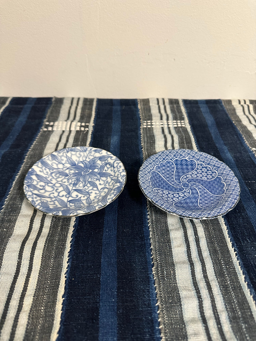 Pair of Blue and White Porcelain Trinket dishes