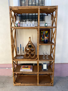 MCM Bamboo Rattan Etagere