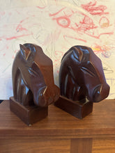 Load image into Gallery viewer, Pair of Mahogany Horse Head Bookends
