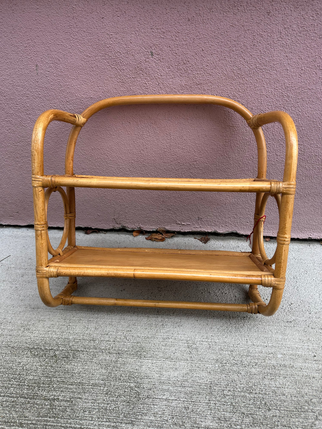 Rattan Wicker Wall Shelf Towel Rack