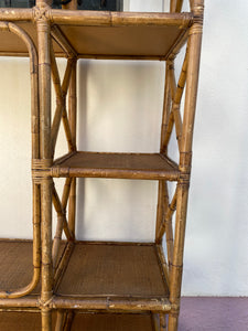 MCM Bamboo Rattan Etagere