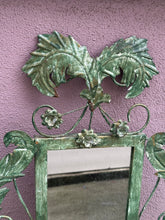 Load image into Gallery viewer, Vintage Tole Leaves and Flower Mirror with Candlestick Holders
