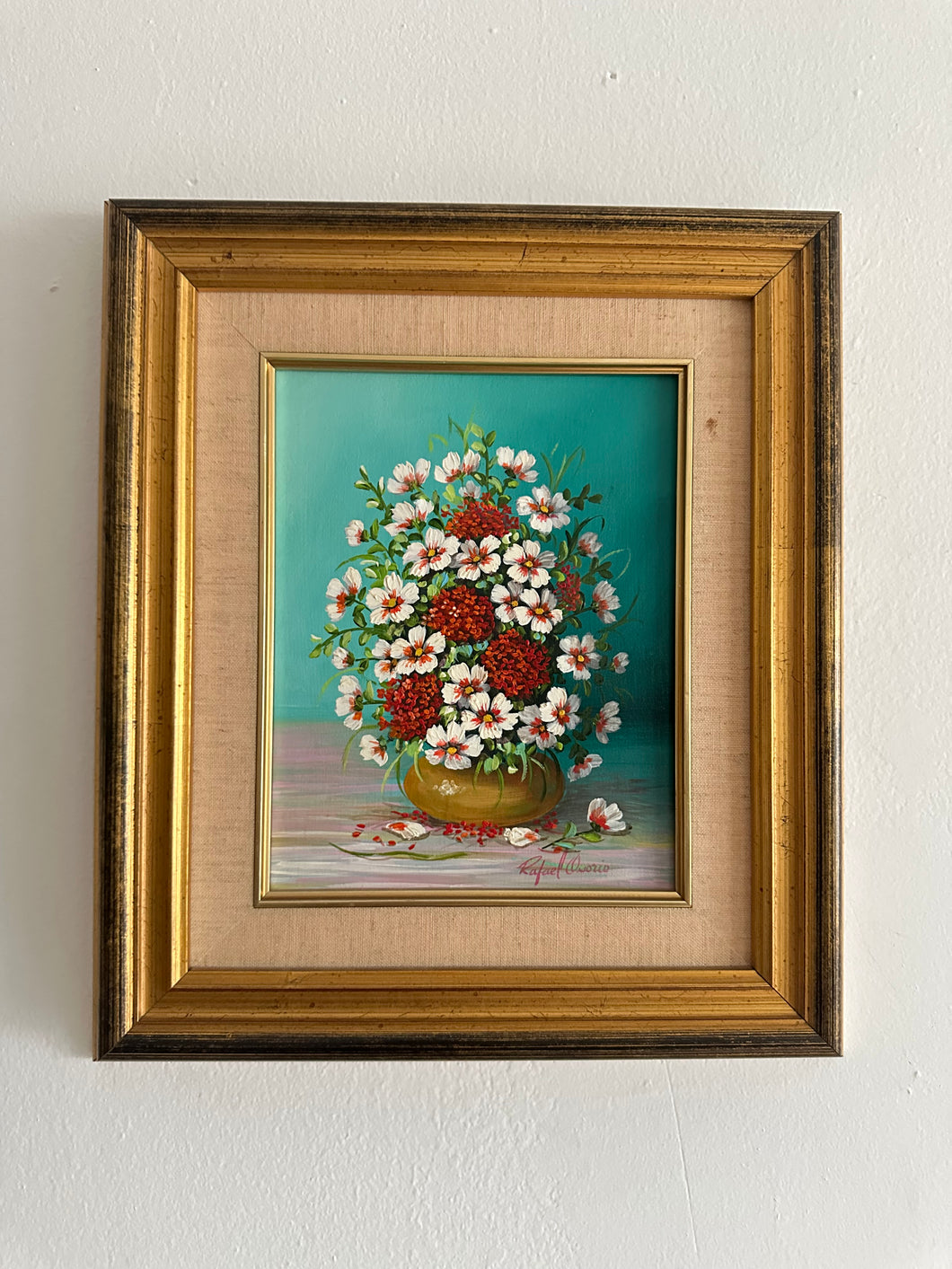 Vintage Rafael Osorio Floral Oil Painting