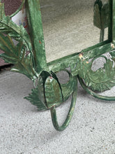 Load image into Gallery viewer, Vintage Tole Leaves and Flower Mirror with Candlestick Holders
