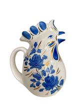 Load image into Gallery viewer, Vintage Ceramic Blue and Gold Painted Rooster Pitcher
