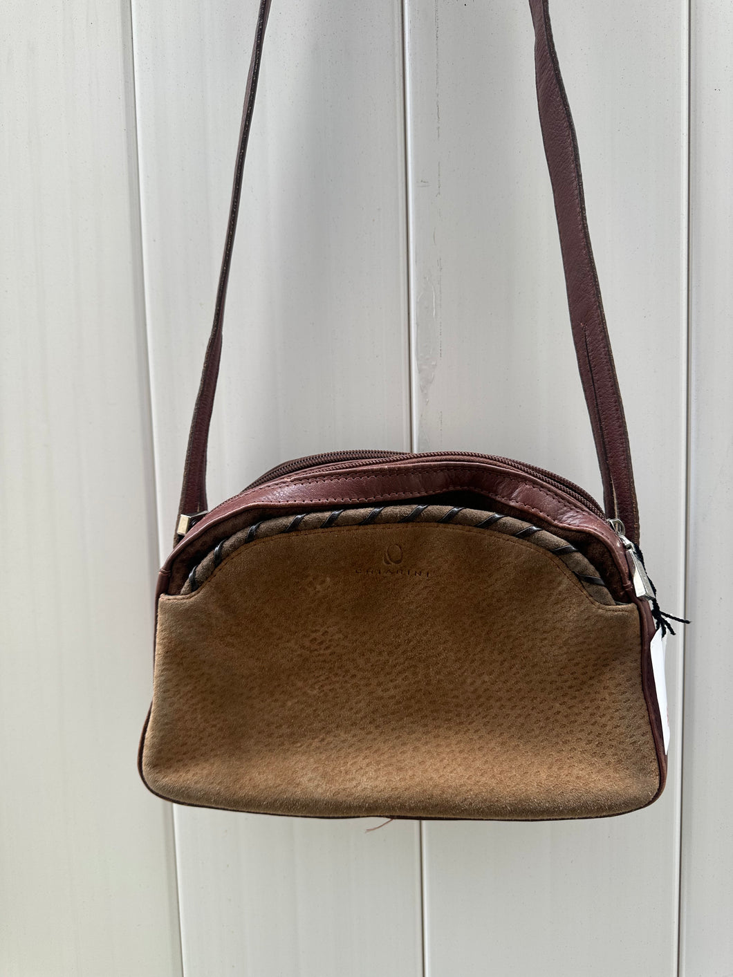 Brown Handcrafted Leather Suede Crossbody made in Argentina