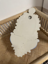 Load image into Gallery viewer, Blue and White Ceramic Cherub Water Font Wall Pocket
