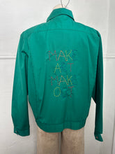 Load image into Gallery viewer, REWORKED: “MAKE ART MAKE OUT” GREEN BOMBER
