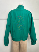 Load image into Gallery viewer, REWORKED: “MAKE ART MAKE OUT” GREEN BOMBER
