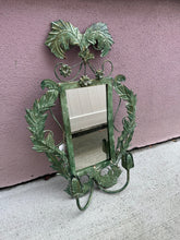 Load image into Gallery viewer, Vintage Tole Leaves and Flower Mirror with Candlestick Holders
