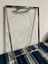 Load image into Gallery viewer, Vintage Etched Vine Glass Chrome Tray
