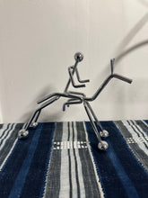 Load image into Gallery viewer, Chrome Person on Horse Sculpture
