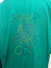 Load image into Gallery viewer, REWORKED: “MAKE ART MAKE OUT” GREEN BOMBER
