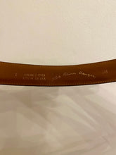 Load image into Gallery viewer, 70s Brass Tennis Racket Buckled Leather Belt
