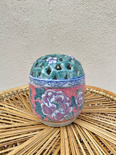 Load image into Gallery viewer, Hand-painted￼ Porcelain Chinoiserie Flower frog/ Potpourri Jar
