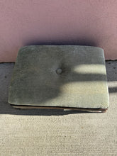 Load image into Gallery viewer, Vintage Green Chenille Wooden Footstool
