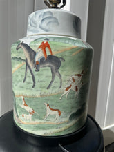 Load image into Gallery viewer, Vintage Chinese Porcelain Ginger Jar Hunting Scene Table Lamp with Shade
