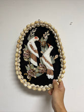 Load image into Gallery viewer, Vintage Mixed Media Shell Bird and Wicker Wall Art
