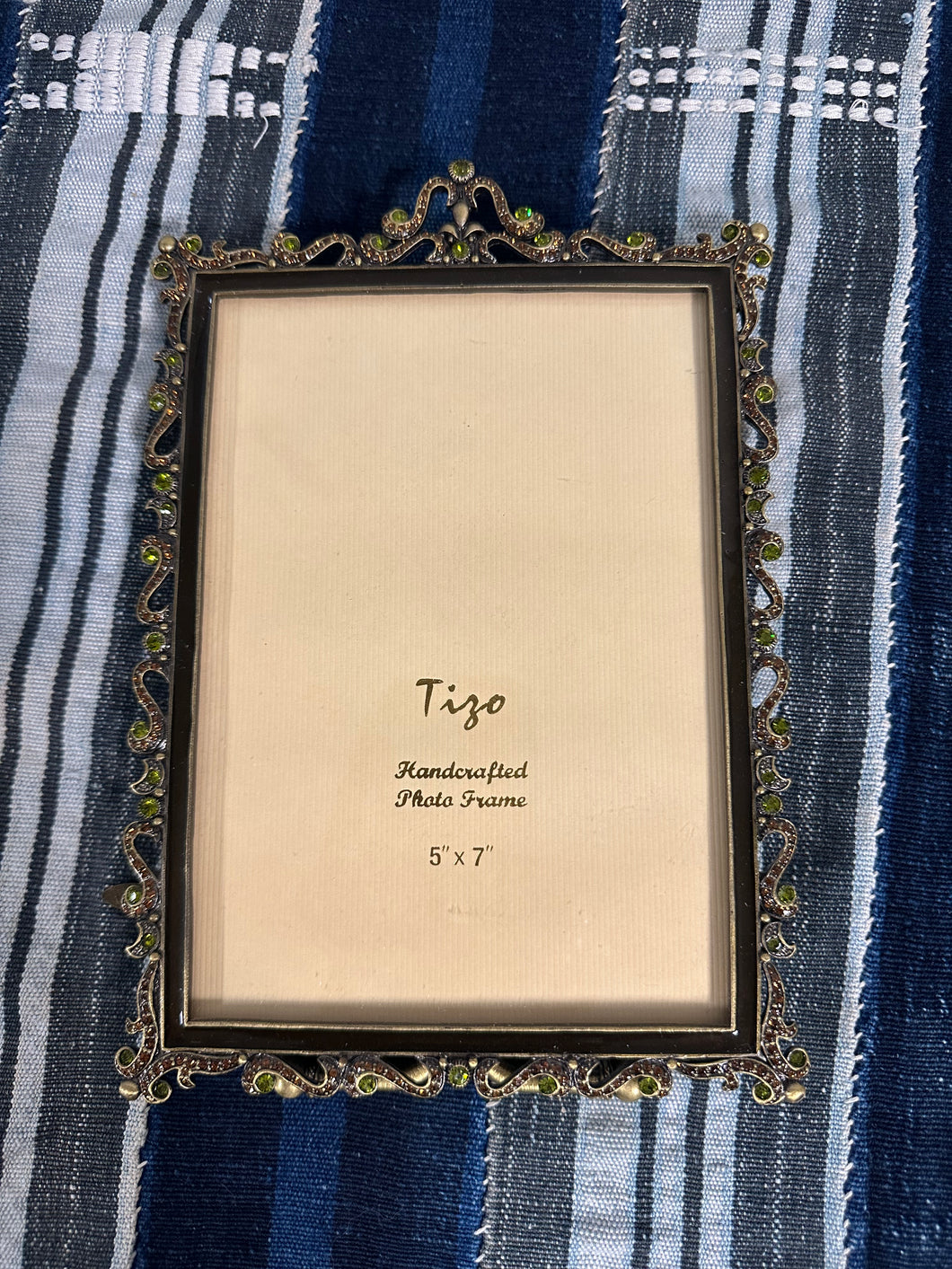 90’s Tizo Rhinestone Brass Handcrafted Picture Frame
