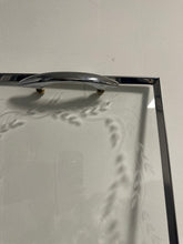Load image into Gallery viewer, Vintage Etched Vine Glass Chrome Tray

