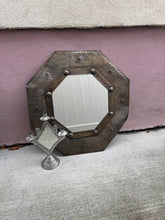Load image into Gallery viewer, Vintage Punched Tin Octagonal Mirror
