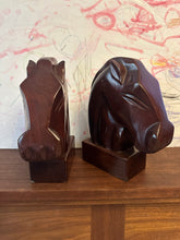 Load image into Gallery viewer, Pair of Mahogany Horse Head Bookends
