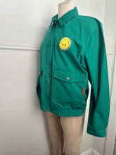 Load image into Gallery viewer, REWORKED: “MAKE ART MAKE OUT” GREEN BOMBER
