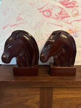 Load image into Gallery viewer, Pair of Mahogany Horse Head Bookends
