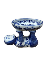 Load image into Gallery viewer, 1980s Blue and White Porcelain Monkey Trinket and Soap Dish

