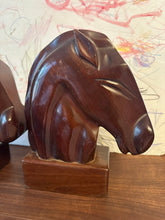 Load image into Gallery viewer, Pair of Mahogany Horse Head Bookends
