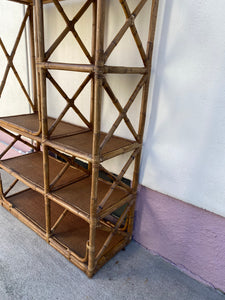 MCM Bamboo Rattan Etagere