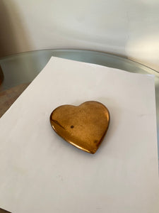 Vintage brass heart paperweight