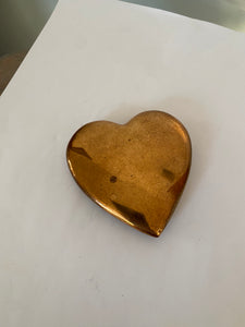 Vintage brass heart paperweight