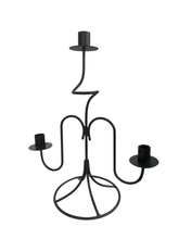 Load image into Gallery viewer, Tall Black Metal Candelabra
