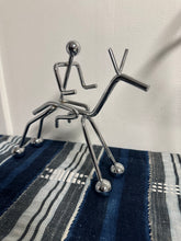 Load image into Gallery viewer, Chrome Person on Horse Sculpture
