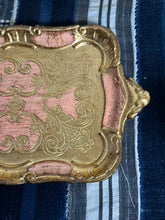 Load image into Gallery viewer, Gold &amp; Pink Florentine Filigree Wooden Decorative Tray
