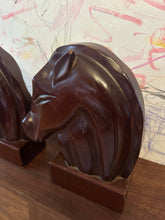 Load image into Gallery viewer, Pair of Mahogany Horse Head Bookends
