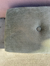 Load image into Gallery viewer, Vintage Green Chenille Wooden Footstool
