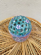 Load image into Gallery viewer, Hand-painted￼ Porcelain Chinoiserie Flower frog/ Potpourri Jar
