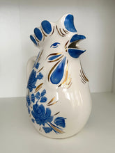 Load image into Gallery viewer, Vintage Ceramic Blue and Gold Painted Rooster Pitcher
