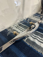 Load image into Gallery viewer, Vintage Etched Vine Glass Chrome Tray
