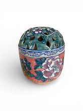 Load image into Gallery viewer, Hand-painted￼ Porcelain Chinoiserie Flower frog/ Potpourri Jar
