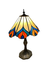 Load image into Gallery viewer, Vintage Stained Glass Brass Lamp
