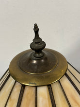 Load image into Gallery viewer, Vintage Stained Glass Brass Lamp
