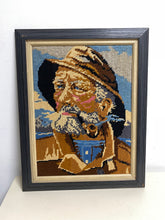 Load image into Gallery viewer, 1969 Handmade Fisherman Portrait Needlepoint
