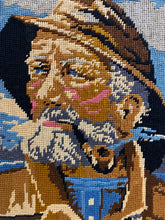 Load image into Gallery viewer, 1969 Handmade Fisherman Portrait Needlepoint
