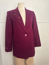 Load image into Gallery viewer, REWORKED: PURPLE WOOL “LEAVE ME ALONE” BLAZER
